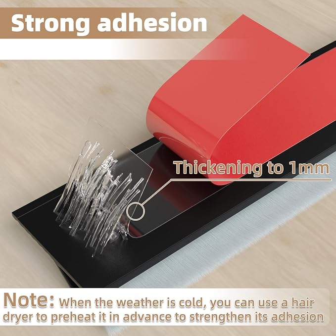 KNEELISA 39”X 2 Pack Door Sweep Brush Bottom Exterior & Interior, Silicone | - Image 3