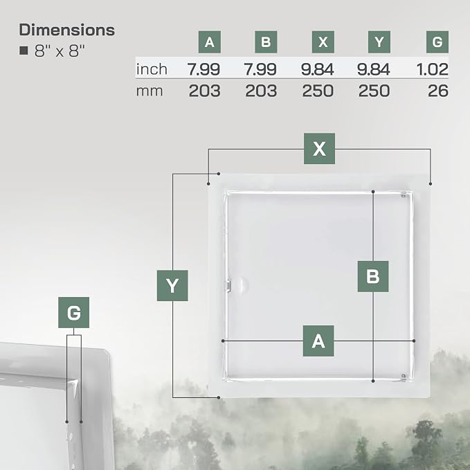 Vent Systems Access Panel for Drywall 8 x 8 Inch - Image 2