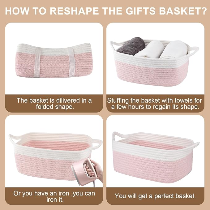 OIAHOMY Woven Basket, Gift Basket Empty - Image 7