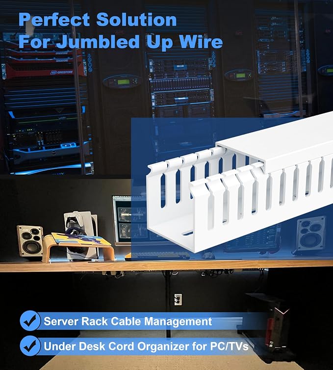 2" H x 2" W Cable Raceway, 132in Under Desk Wire Management Channel, 16.5in Each - Image 5