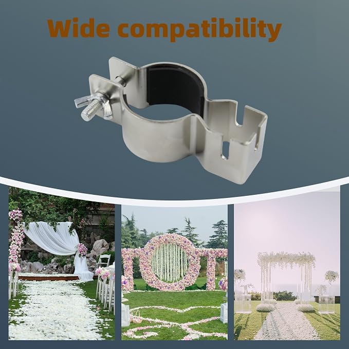 2 Pcs Adjustable Pipe and Drape Clamps, Heavy Duty Crossbar Hanger Bracket - Image 6