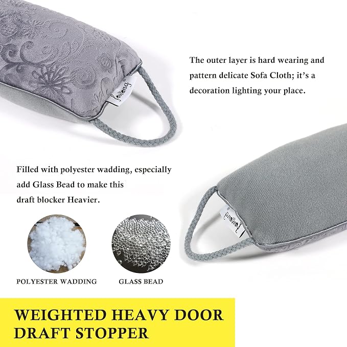 fowong Door Draft Stopper 38", Weighted Under Door Gap Filler, Light & Dust - Image 2