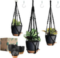 Bouqlife 3 Pack Self Watering Hanging Planters Macrame Plant Hangers by Bouqlife