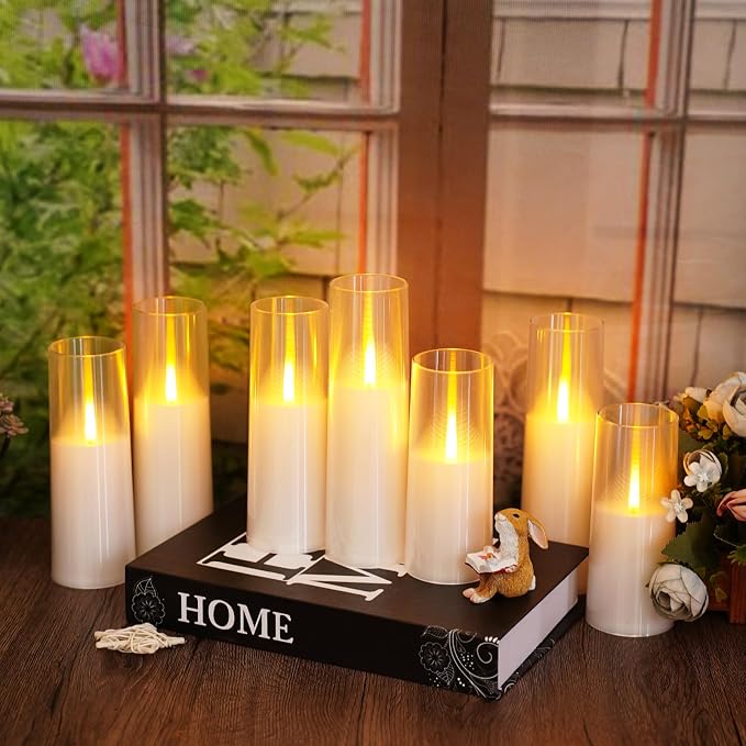 kakoya Flameless LED Candles Upgraded Realistic Flickering Flame, LED Pillar - Image 2