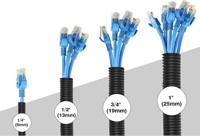 10FT - 3/4 Inch Split Wire Loom - Black | Easy to Install - Image 8