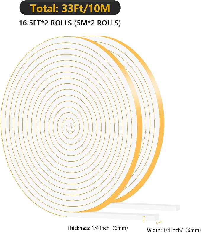 Weather Stripping Door Seal, High Density CR, 1/4 in x 1/4 in x 33 Ft | Weather - Image 2