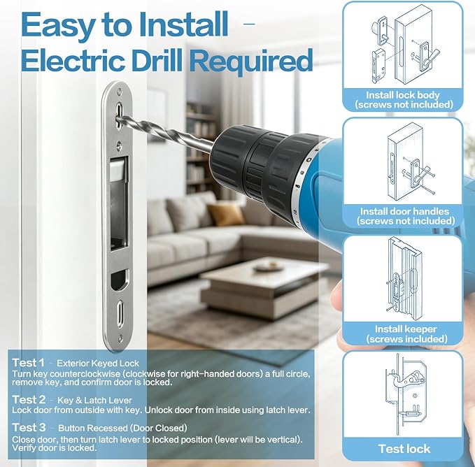 Reachout Lock and Receiver Kit, Compatible Andersen Sliding Door | Sliding - Image 6