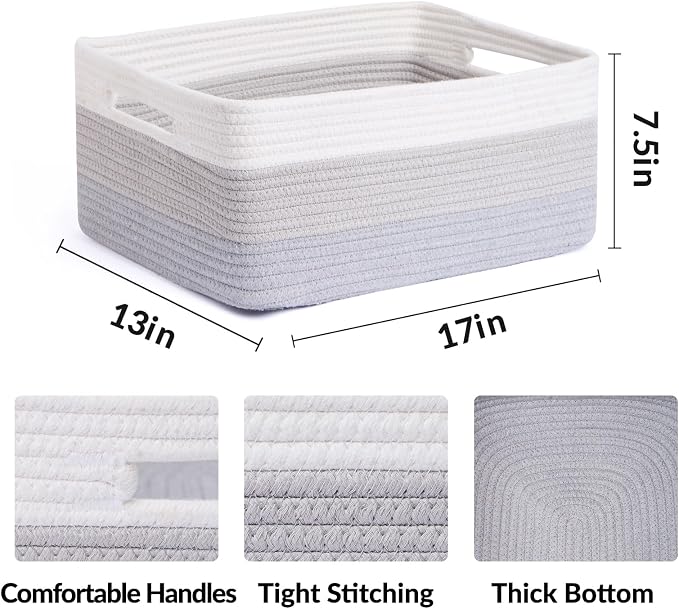 MiniArk Large Storage Baskets for Shelves, Baby Nursery, Toy Baskets Box - Image 2