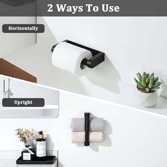 Alise Black Toilet Paper Holder Wall Mounted - Image 4