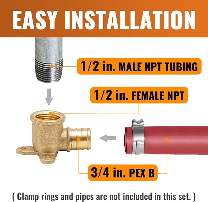3/4" PEX-B x 1/2" Female NPT Drop Ear Elbow - Image 3