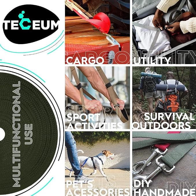 Webbing Strap, 3/4" to 2", 10-50 Yds, EDC gear, backpack repair and pet dog - Image 4