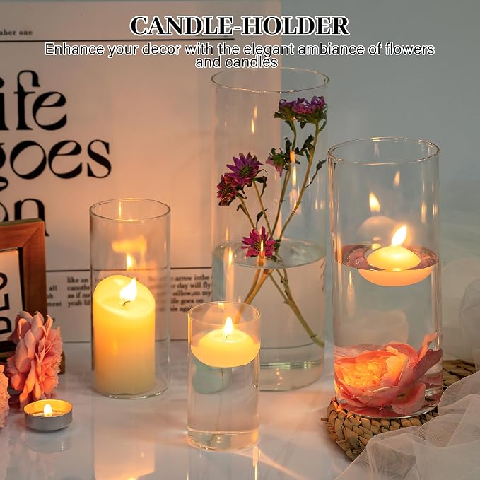 16 PCS Clear Cylinder Vases for Centerpieces - Image 6
