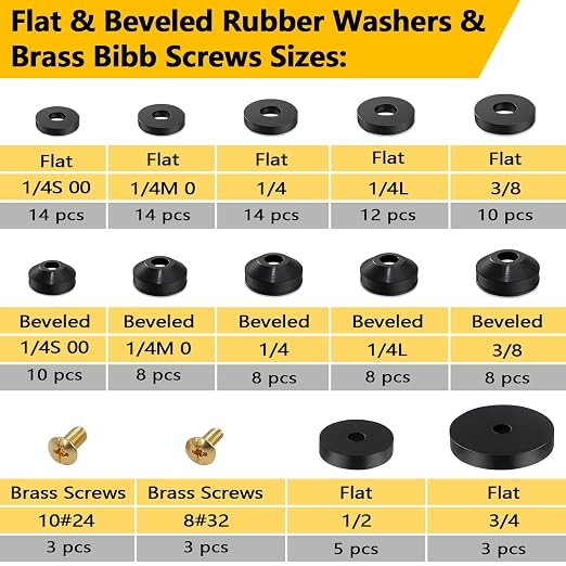 160 Pieces Hose Bib Washer & Faucet Washers Assorted Kit 14 Sizes | Includes - Image 2
