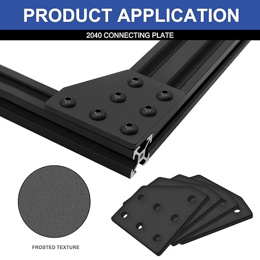 12pcs 2040 Joint Plate Connector Corner L Bracket 7-Hole Black | 2040 V Slot - Image 4