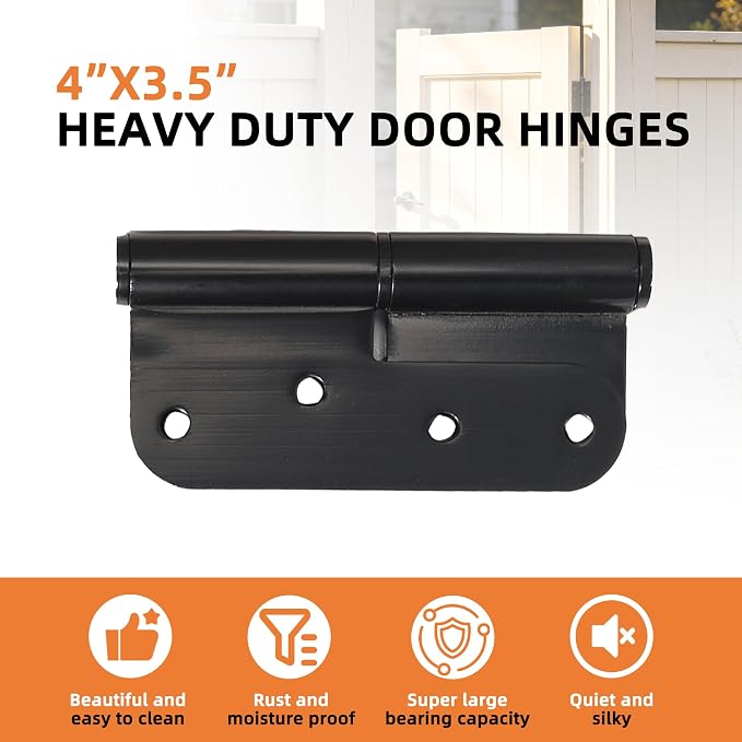 6-Pack Black Heavy Duty Lift Off Hinge, Thickness 2.8mm Left & Right Hinges - Image 5