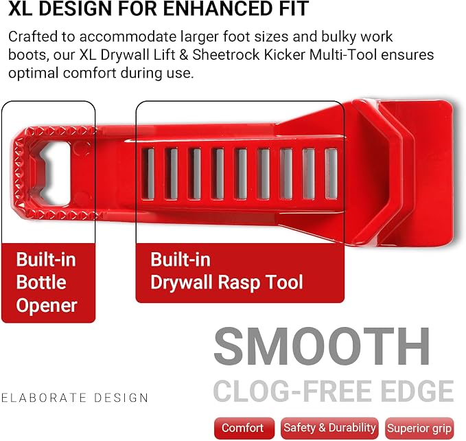 Calvana XL Drywall Lifter, Drywall Rasp, Drywall Jack, Taller and Wider Toe - Image 3