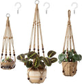 Mkono 3 Pack Macrame Plant Hangers Hanging Planters by Mkono