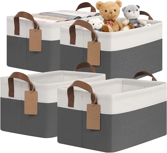 CHICVITA 4 Pack Fabric Storage Bins by CHICVITA