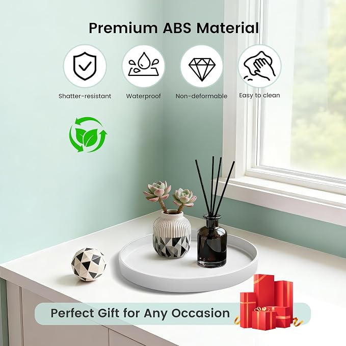 2 Pack 9" Bathroom and Vanity Tray, ABS Bathroom Counter Organizer, Coffee - Image 5