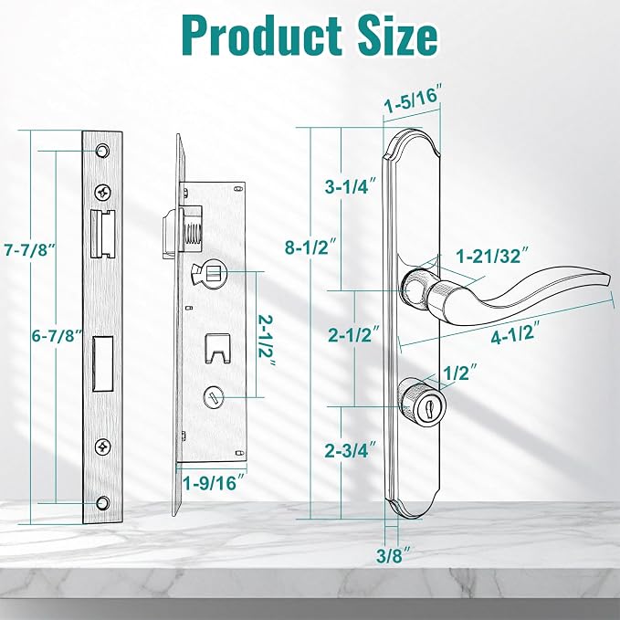 Maxxgeek Flat Slot Storm Door Mortise Lock Body Fits - Image 3