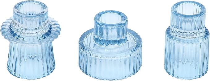 Vixdonos Glass Candlestick Holders Tealight Candle Holders by Vixdonos