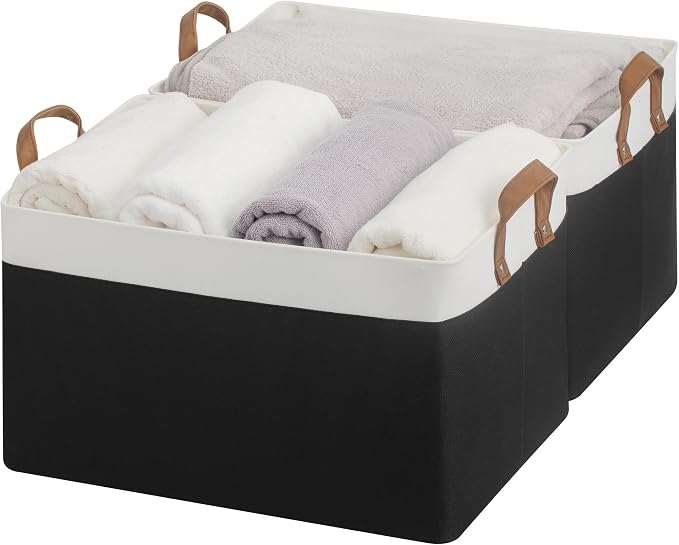 StorageWorks Fabric Storage Bins, Metal Frame, Collapsible, Storage Basket by StorageWorks