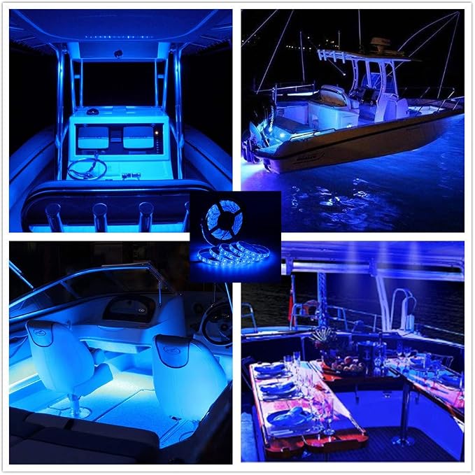 LED Boat Strip Lights, 32.8FT Blue Marine Pontoon Led Lights, Waterproof | Boat - Image 7