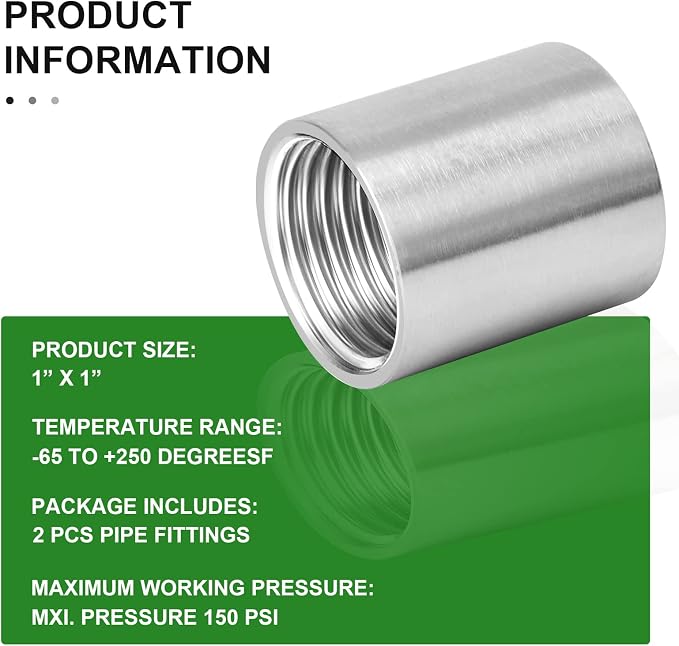 2PCS 304 Stainless Steel Cast Pipe Fitting - Image 6