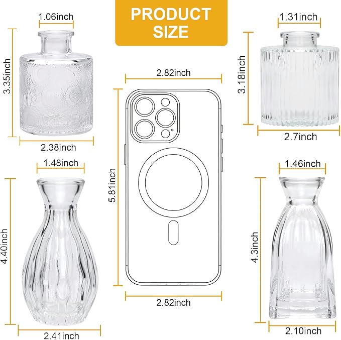 Glass Bud Vases Set of 4, Small Flower Vases - Image 2