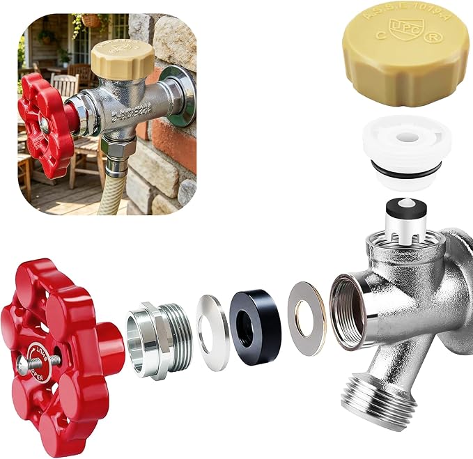 Universal Outdoor Faucet Repair Kit, Anti-Siphon Frostproof Faucet Valve Hose by KISYONGUS