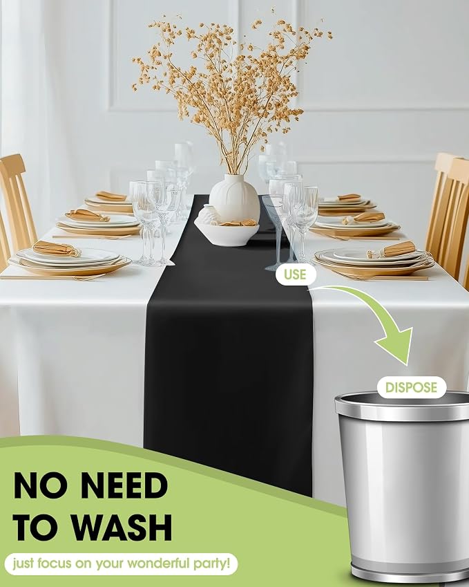 Pureegg Black Plastic Table Runners - Image 4