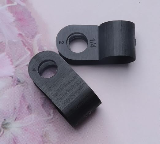 SOWAKA 50 Pcs Cable Clamp Black R Type Nylon Screw Mounting Cable | Cable - Image 4