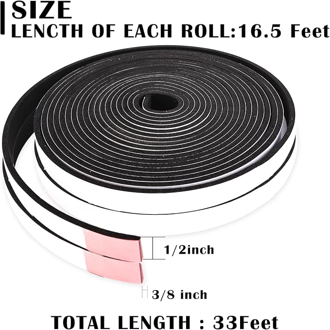 Closed Cell Foam Tape 1 inch Wide x 1/4 inch Thick, Single Sided Foam Strip - Image 2