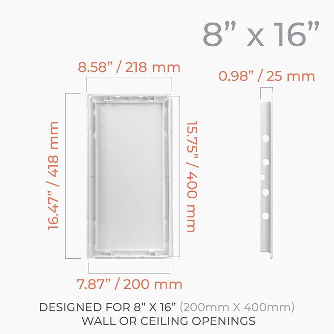 8x16 Inch White Access Panel for Drywall – ABS Plastic Square Wall, Ceiling - Image 2