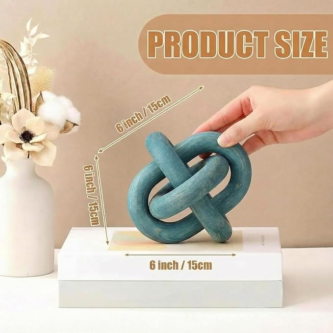 Yalikop 3 Link Wood Knot Decor Rustic Table Shelf Home Decor Accents, Boho - Image 2