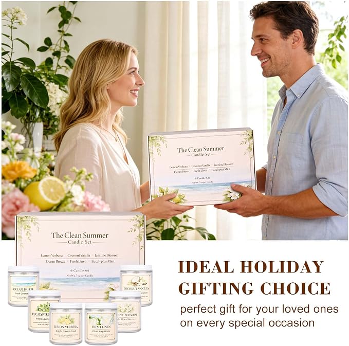 6 Pack Scented Candles Gift Set, 42oz Soy Candles, Jar Candles - Image 5