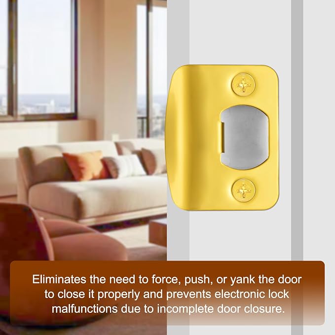 Door Strike Plate for Interior Doors, Polished Gold, 1 Pack | 2-1/4"x1-3/4" - Image 8