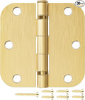 30 Pack Satin Brass Door Hinges 3.5 Inch by JIWDOORHINGESFORHOME