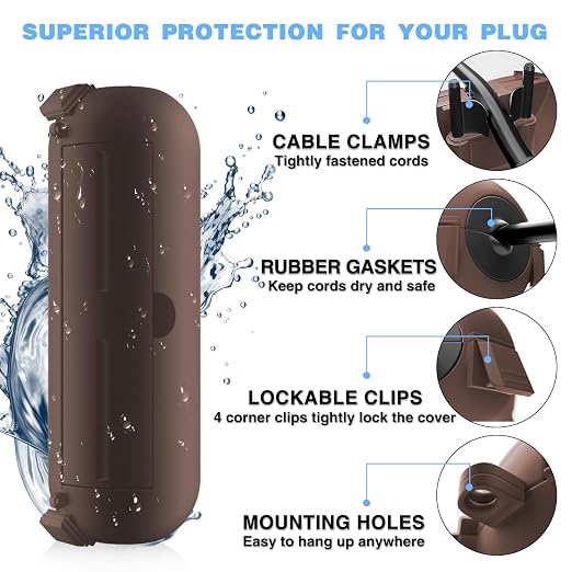 3 Pack Outdoor Extension Cord Waterproof Cover, - Image 8