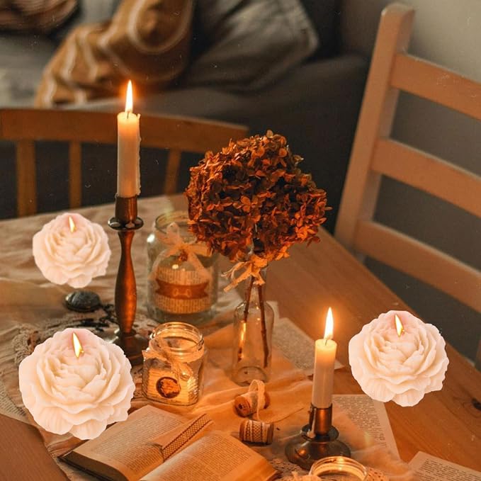 Peony Flower Shape Candle, Soy Wax Scented Decor - Image 4