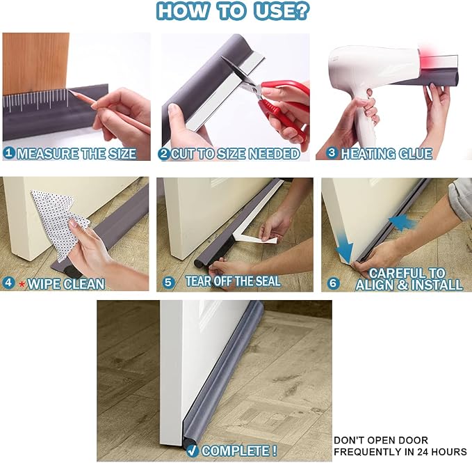 MAXTID Door Draft Stoppers 36" Adjustable Door Bottom Seal Strip Draft Blocker - Image 5