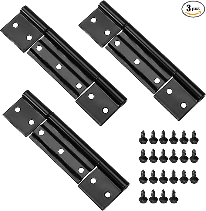 3Pack Black Screen Door Hinges 1/8 in Grooved Center by SyunsXoon