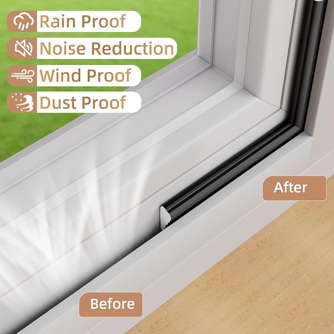 Kneelisa 196” Wedge-Shape Foam Window Weather Stripping Door Seal | - Image 7