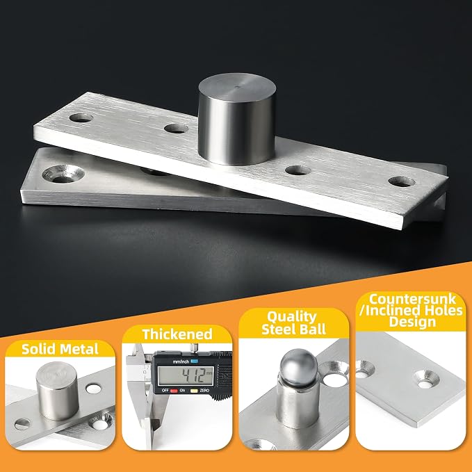 Alise Pivot Hinges for Door, 2 P | Rotation Hidden Door Hinge Middle Core - Image 4