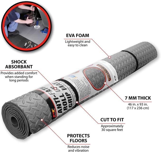 Performance Tool W88981 Large EVA Foam Anti-Fatigue Grip Mat Roll - Image 2