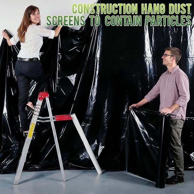 10 Mil 5 FT X 100 FT Plastic Sheeting Heavy Duty Thick LLDPE Black - Image 6