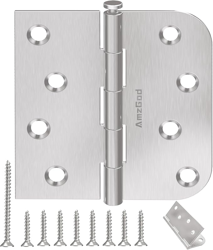 Brushed Nickel Door Hinges 4 Inch 3 Pack - Image 9