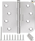 Brushed Nickel Door Hinges 4 Inch 18 Pack by AmzGod