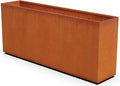 Large Rectangular Planters for Outdoor Plants | 84x18x36 Extra Large Corten by Plantercraft