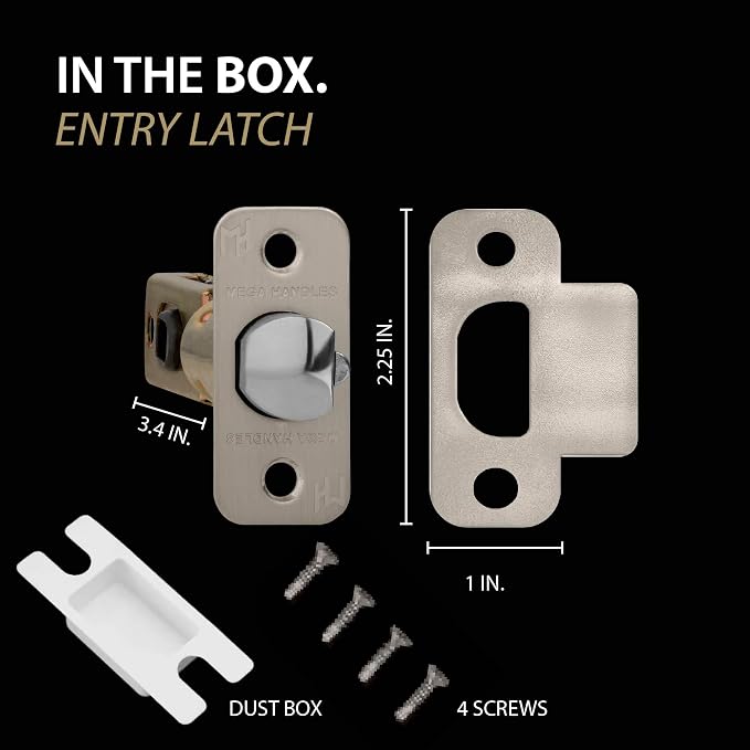 Entry Round Latch Satin Nickel - Image 3